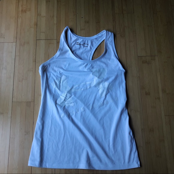 Under Armour Tops - Under armour white racer back logo tank
